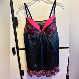 Ambrielle Pink & Black Lingerie Set